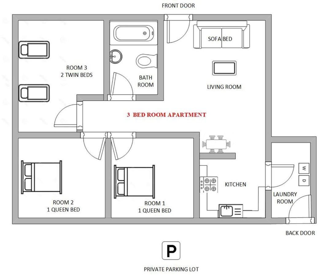 1 Or 3 Bedroom Apartment With Full Kitchen Page Exterior foto